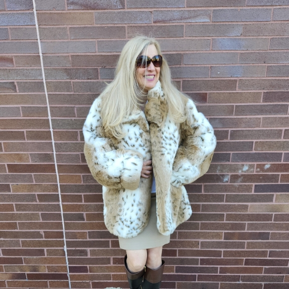 Pamela McCoy Vintage Ex Cond & Pro Cleaned Faux Lynx Teddy Jacket, Large, $98 - Picture 4 of 16